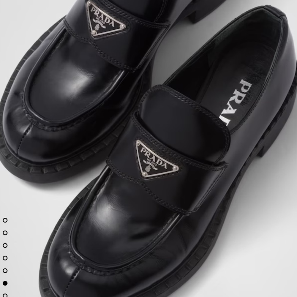 Prada brushed leather loafers.